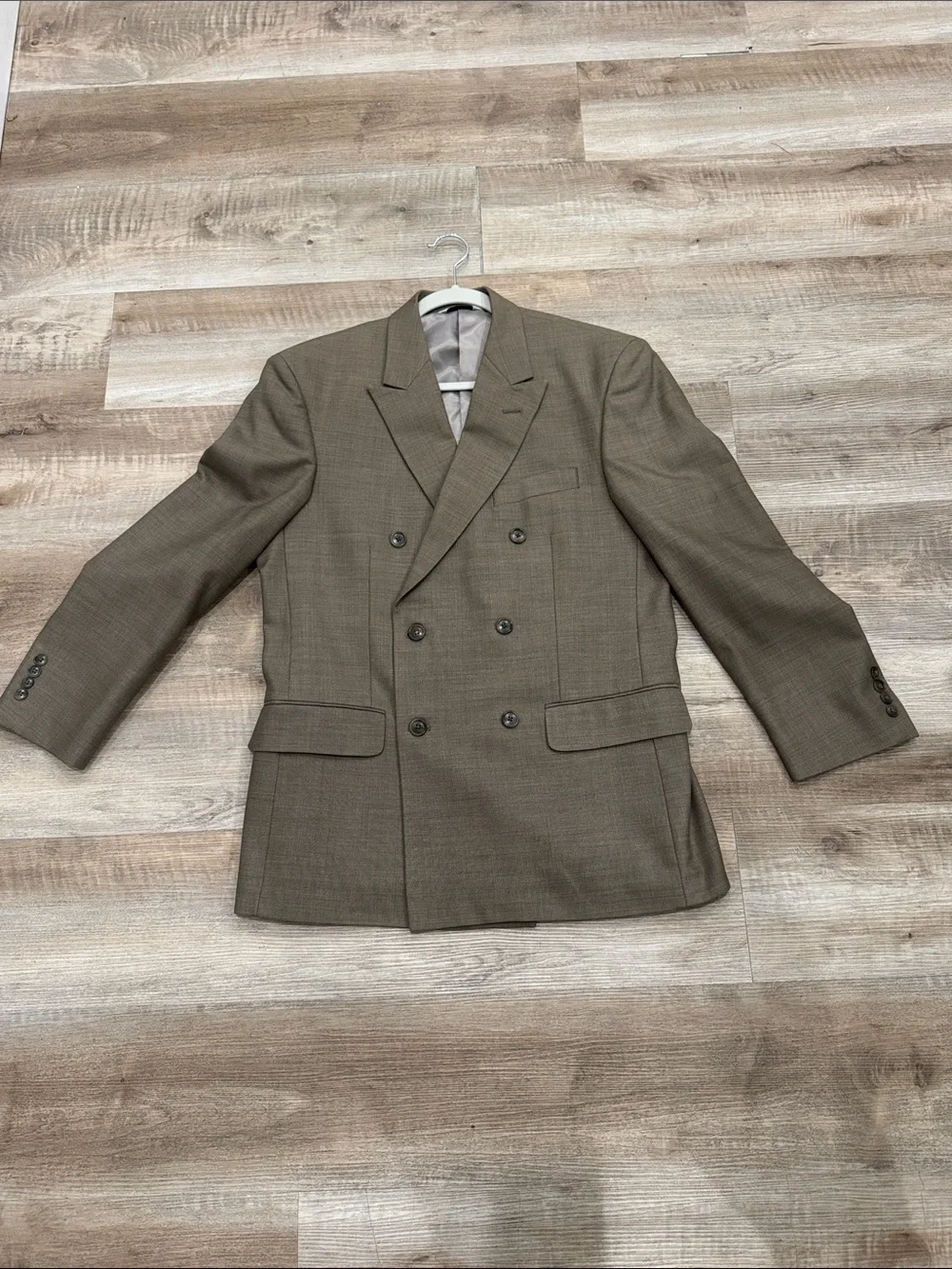 38 Short Linea Uomo Men's Double-Breasted Tailored Brown Suit Blazer